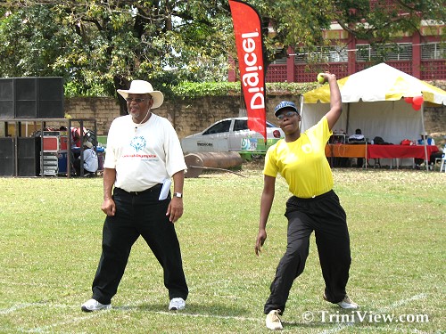 Member of the St Dominic's Home Cricket team participates in the Individual skills competition