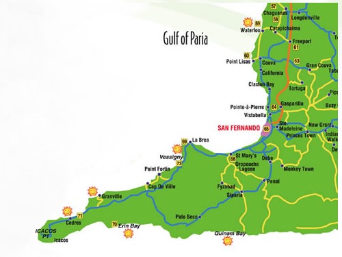 Map Of San Fernando Trinidad Triniview.com - A Map Of South-West Trinidad