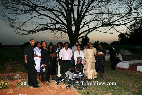 Family and friends at the grave of Carlene Jacobs-Hendrickson