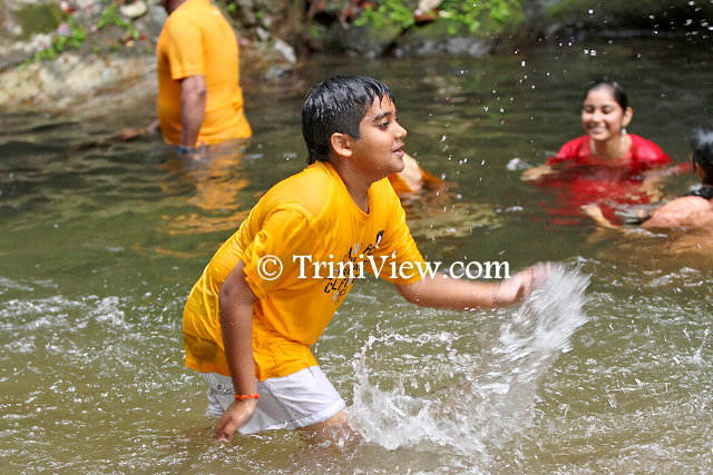 Children frolicking in the water