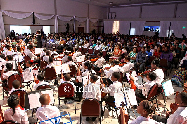 The Trinidad and Tobago Youth Philharmonic led by conductor, Ms. Keisha Daniel