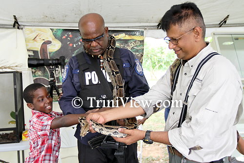 (R): Saiyaad Ali, manager of Serpentarium TT shows off one of his snakes