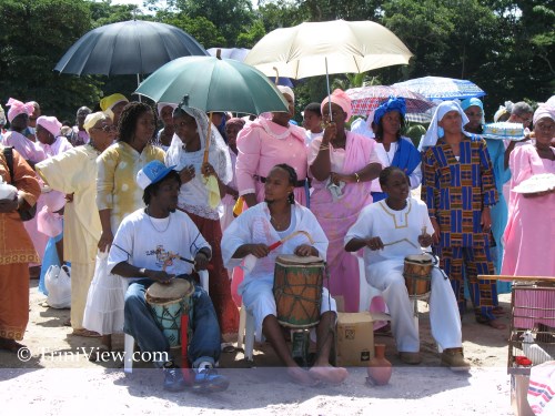 Drummers at the Oshun Festival at Salybia