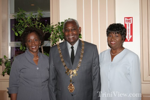 (L) Rosemond Hart, His Worship The Mayor of Port of Spain, Alderman Murchison Brown and wife, Mrs. Majorie Brown